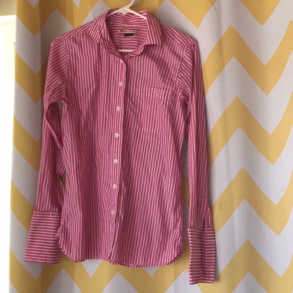 DKNY x PINK striped button down size 4